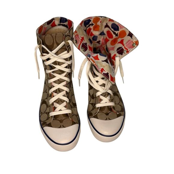 Coach Bonney high top signature sneakers - 8 - Picture 1 of 9